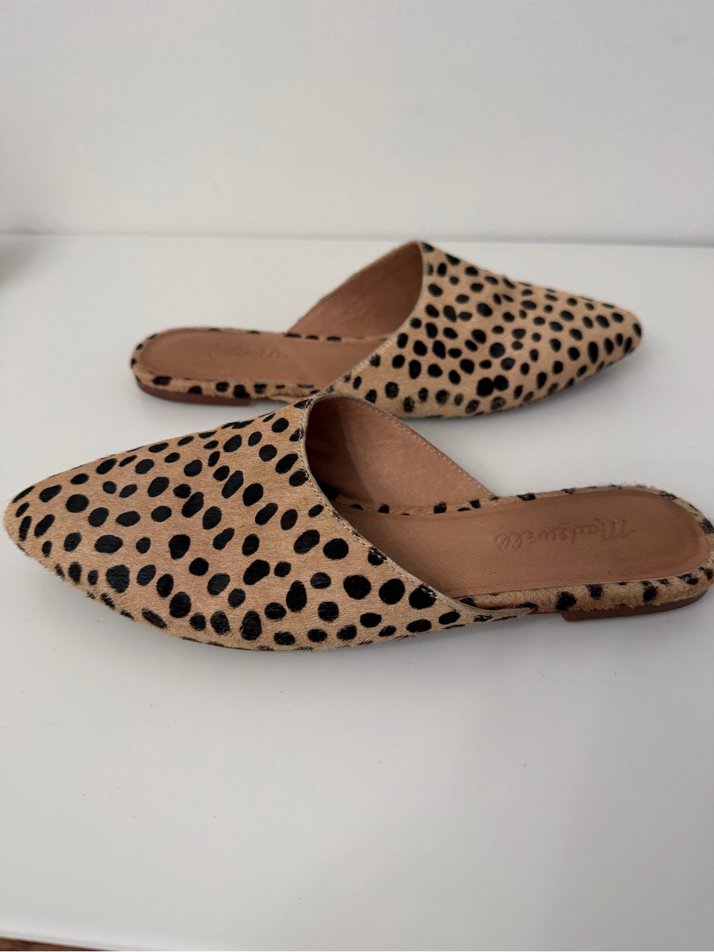 Madewell Leopard-Print Pointed Slip-On Mules in Tan and Black Size 7.5 - Picture 5 of 10